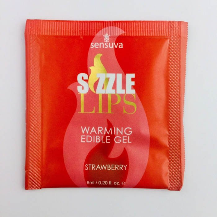 Пробник масажного гелю Sensuva Sizzle Lips Strawberry 6 мл