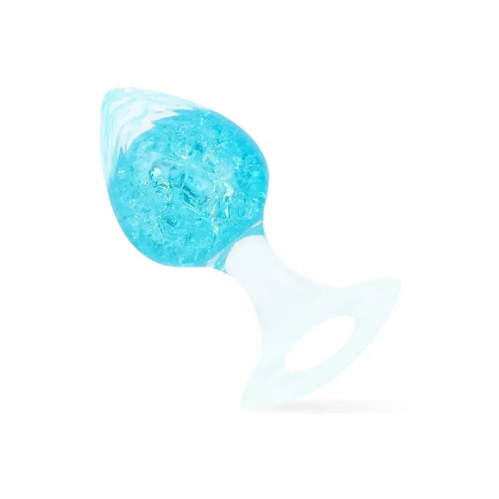 Анальна пробка Liebe Seele Heart-shaped Crystal Anal Plug Blue Medium