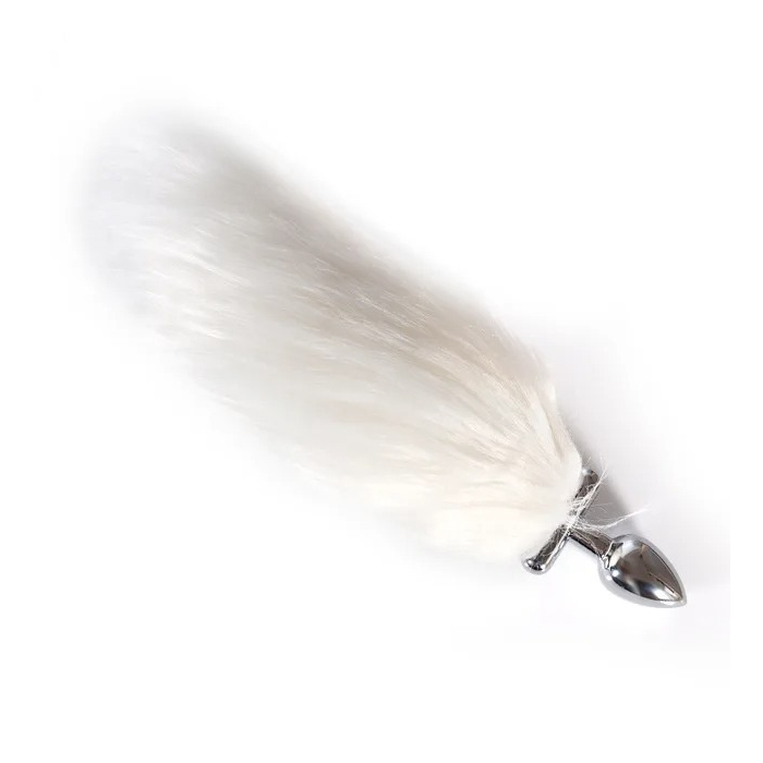 Анальная металлическая пробка Baby XXX Glow Small White