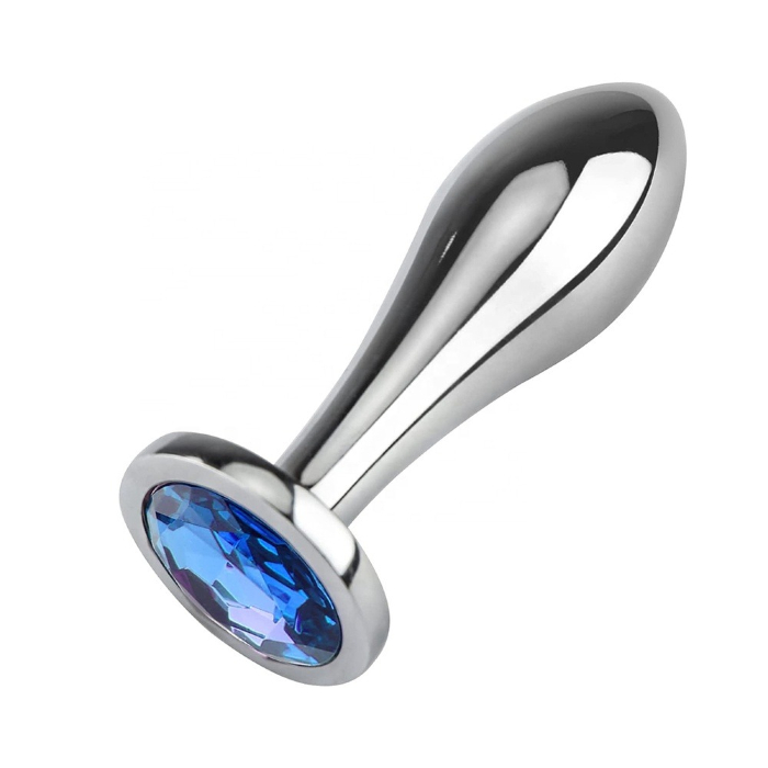 Анальна металева пробка Baby XXX розмір M із кристалом