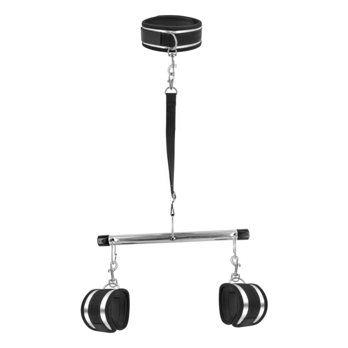 Фіксатор для рук та шиї з повідцем Fetish Tentation Black