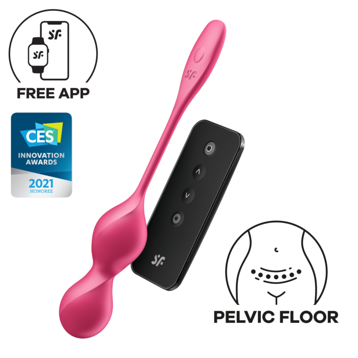 Вагинальные шарики с вибрацией Satisfyer Love Birds 2 Connect App Red