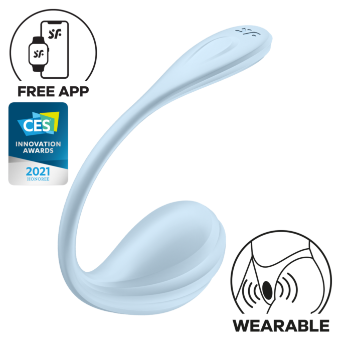 Смарт виброяйцо Satisfyer Smooth Petal Connect App Light Blue