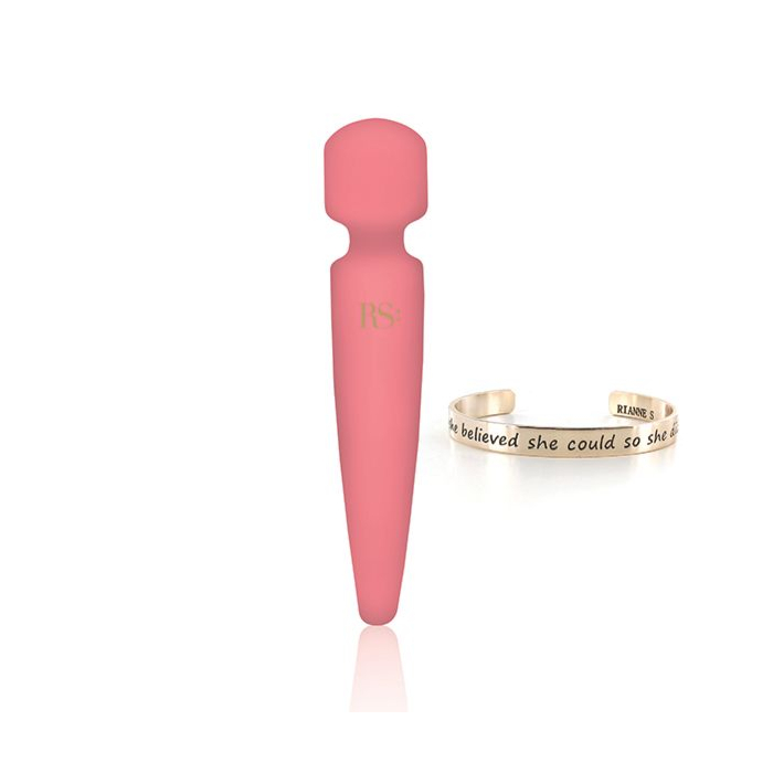 Вибромассажер Rianne S: Bella Mini Wand Coral, 10 режимов работы, медицинский силикон