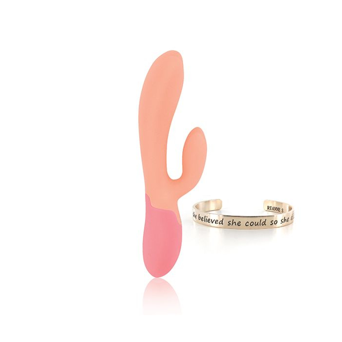Вибратор-кролик Rianne S: Xena Peach/Coral, 10 режимов работы, медицинский силикон