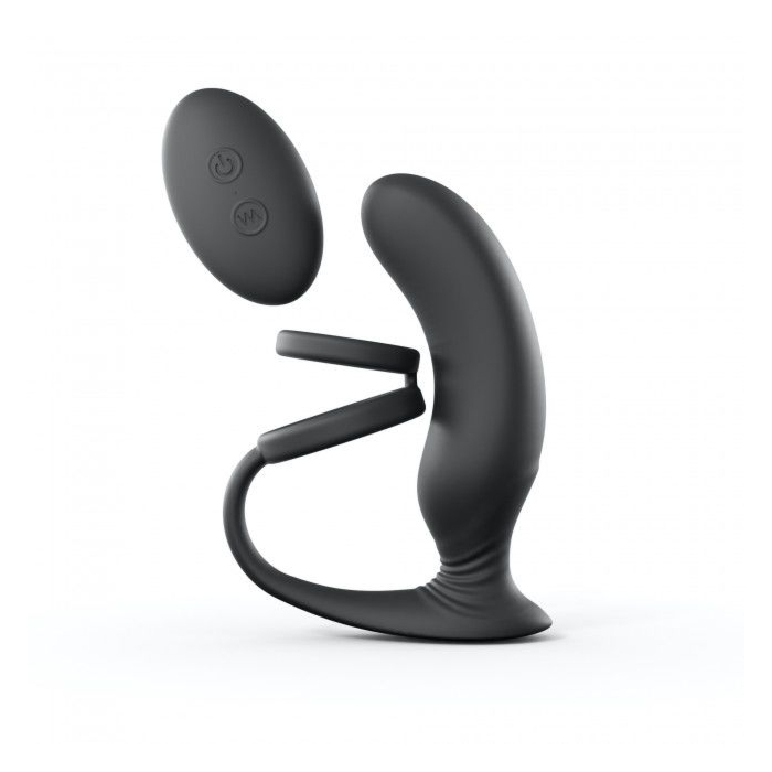 Вибромассажер простаты Love To Love Double Game с двойным эрекционным кольцом и пультом ДУ