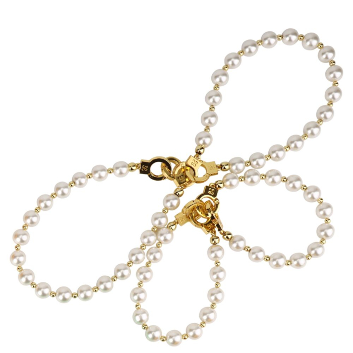 Перлинні наручники та поножі Lockink Pearl Handcuffs & Anklecuffs