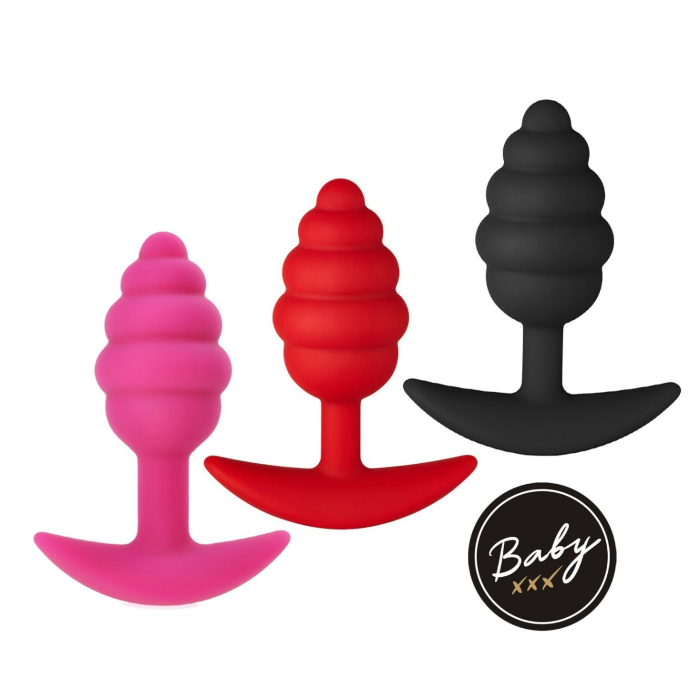 Анальна силіконова пробка Baby XXX Spiral Plug Колір чорний