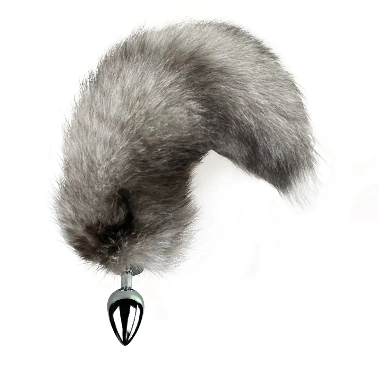 Металева анальна пробка Art of Sex Artctic Fox з хвостом із натурального хутра розмір М