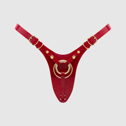 Трусики для страпона Strap-On-Me Leatherette Harness Fabulous One Size Red Glossy
