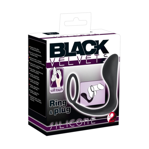 Анальний корок Black Velvets Ring & Plug