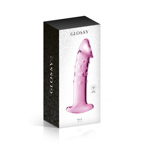 Скляний фалоімітатор №3 PINK Glossy Toys
