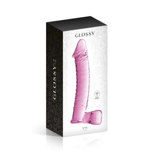 Скляний фалоімітатор №15 PINK Glossy Toys