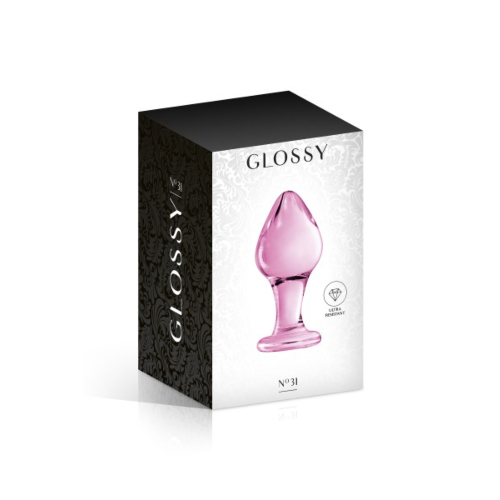 Скляний анальний затор №31 PINK Glossy Toys