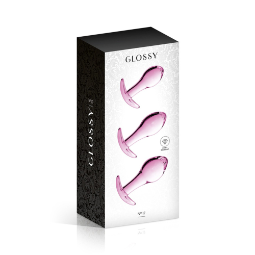 Набір скляних анальних пробок 17 PINK Glossy Toys