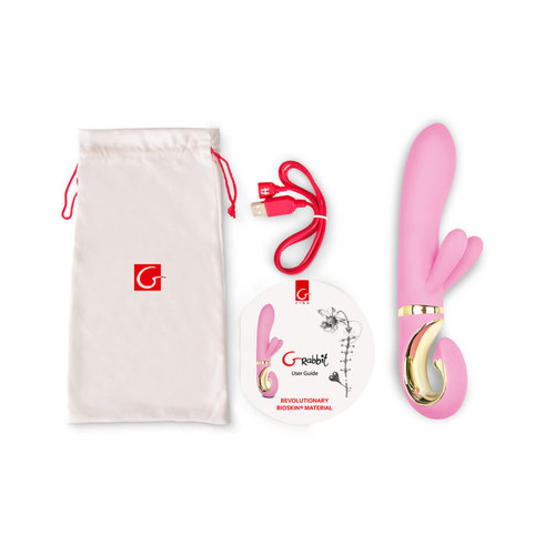 Вібратор-кролик із трьома моторчиками Gvibe Grabbit Сandy Рink
