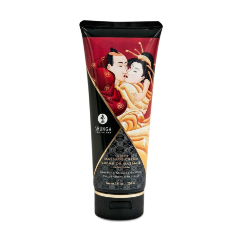 Їстівний масажний крем Shunga Kissable Massage Cream Sparkling Strawberry Wine