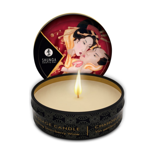 Массажная свеча Shunga MINI MASSAGE CANDLE - Sparkling Strawberry Wine