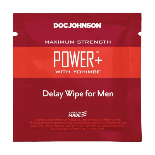 Пролонгатор серветка Doc Johnson Power+ Delay Wipe For Men з екстрактом йохімбе