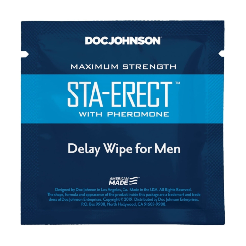 Пролонгатор серветка Doc Johnson Sta-Erect Delay Wipe For Men з феромонами