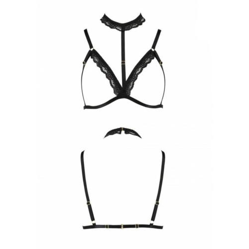 Лиф с чокером Passion Exclusive SHELLY BRA S/M Black
