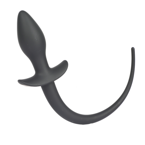 Анальна силіконова пробка з хвостом Baby XXX Black