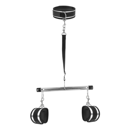 Фіксатор для рук та шиї з повідцем Fetish Tentation Black