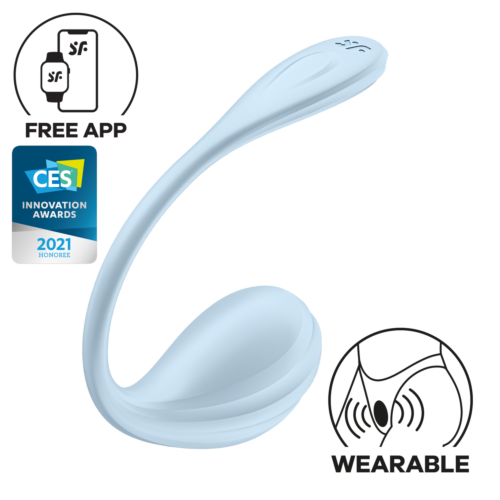 Смарт віброяйце Satisfyer Smooth Petal Connect App Light Blue