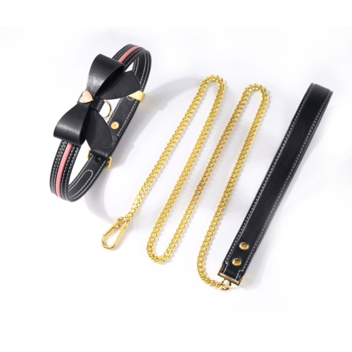 Нашийник з повідцем Lockink Sevanda Love Heart Butterfly Black