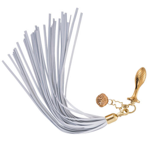 Анальная пробка Lockink Sevanda Pony-Tail Anal Pear-shape Plug White