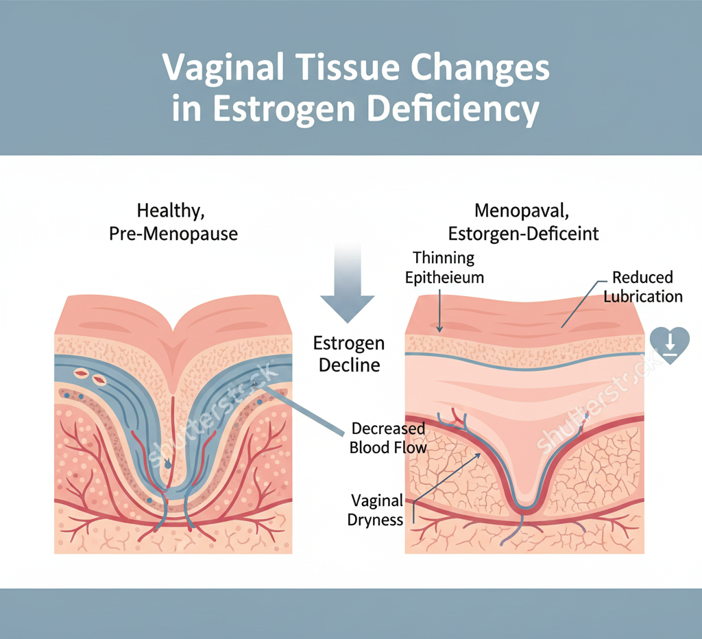 Зміни тканин піхви при дефіциті естрогенів